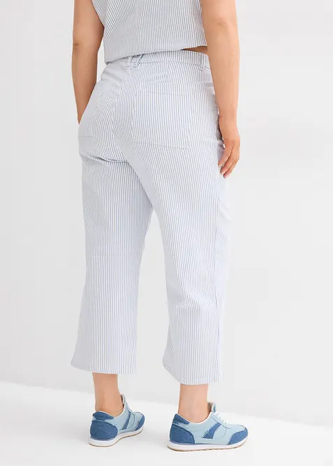 Jeans wide leg cropped, vita alta, bonprix