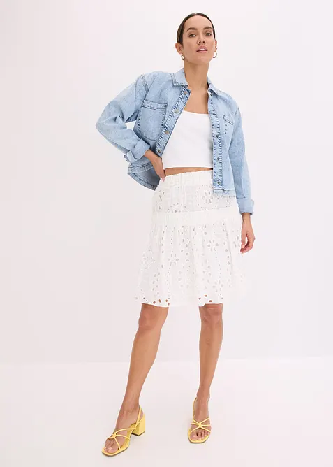Minigonna con ricami traforati, bonprix