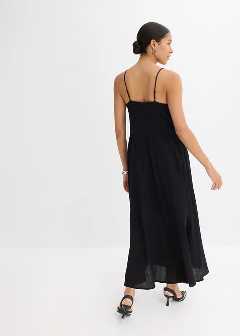 Abito lungo con decorazione ad occhielli, bonprix