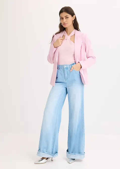 Top all'americana in maglia di soffice viscosa, bonprix