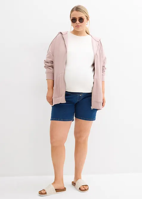 Shorts prémaman in denim di cotone elasticizzato, bonprix
