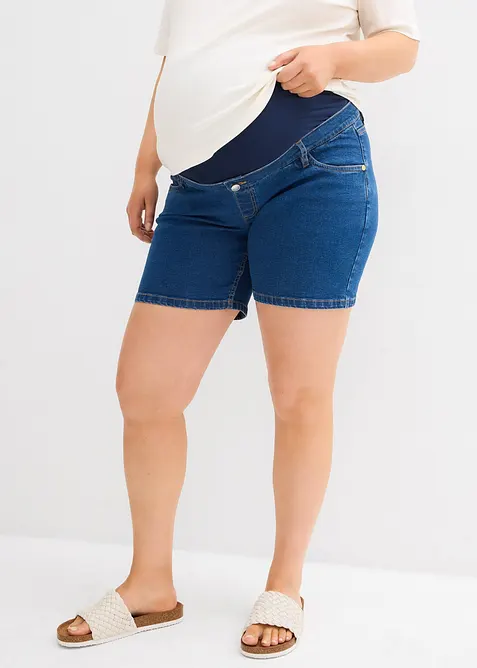 Shorts prémaman in denim di cotone elasticizzato, bonprix