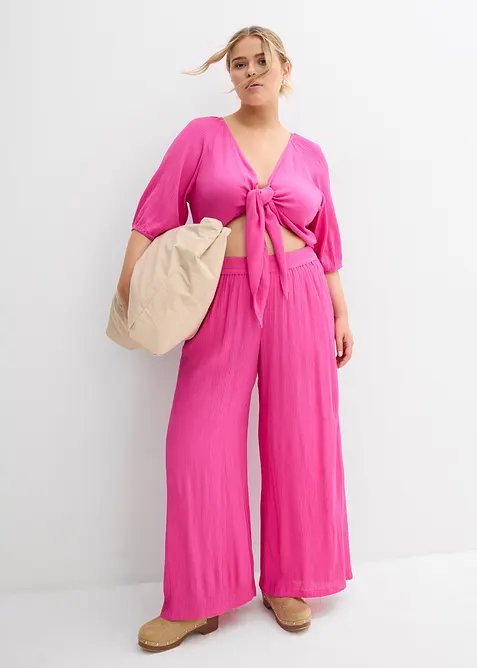 Blusa cropped in viscosa fluente, bonprix