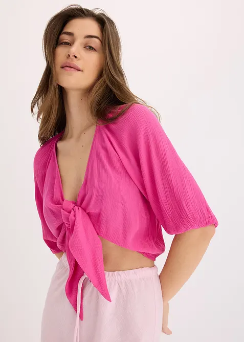 Blusa cropped in viscosa fluente, bonprix