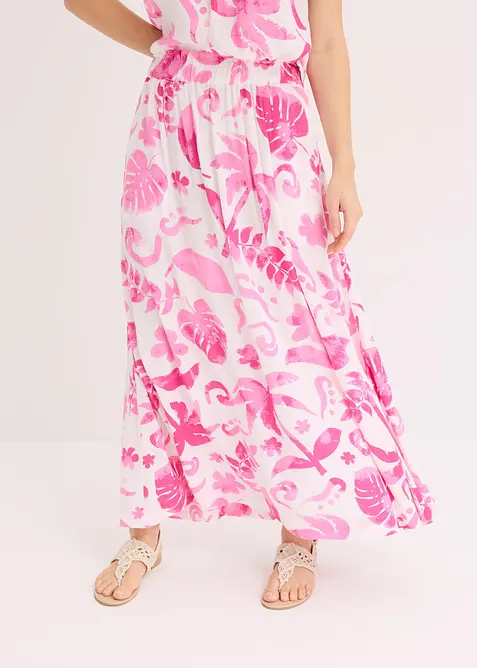 Gonna lunga in viscosa operata, bonprix