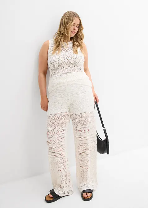 Top in maglia traforata, bonprix