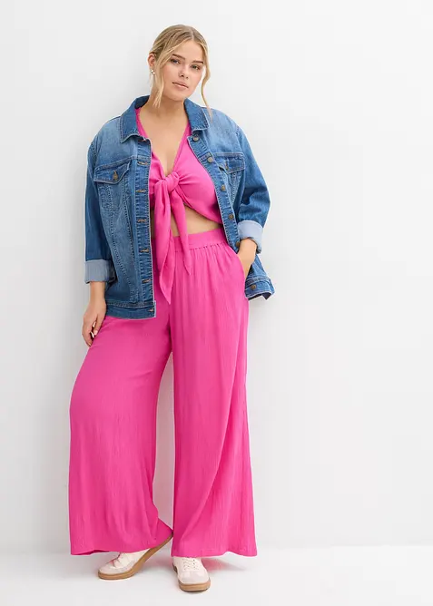 Pantaloni con elastico in vita in viscosa fluente, bonprix