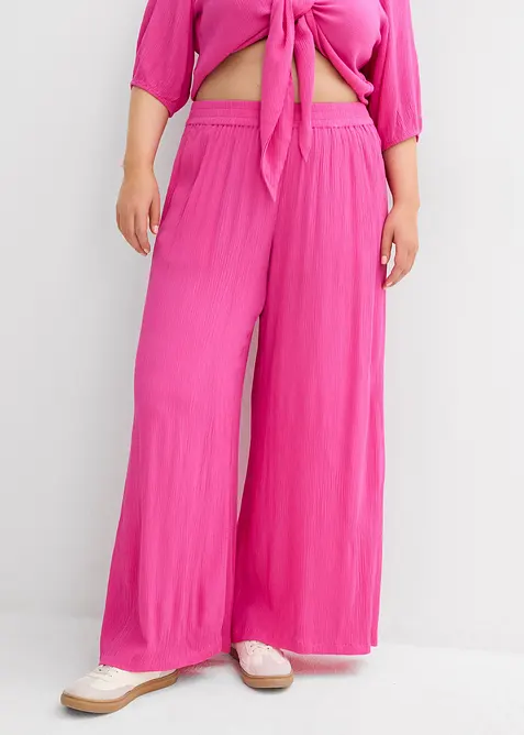 Pantaloni con elastico in vita in viscosa fluente, bonprix