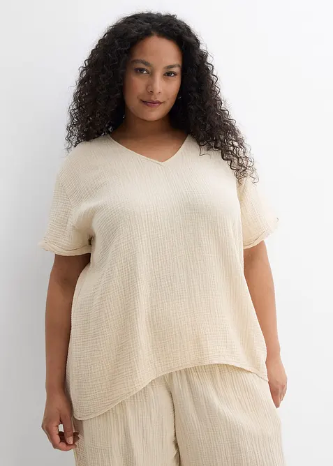 Maglia a tunica in soffice mussola, bonprix