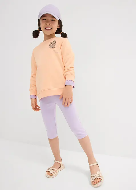 Leggings a pinocchietto in misto cotone elasticizzato (pacco da 2), bonprix