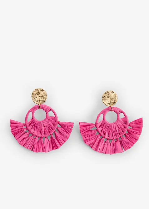 Orecchini a lobo in simil paglia, bonprix