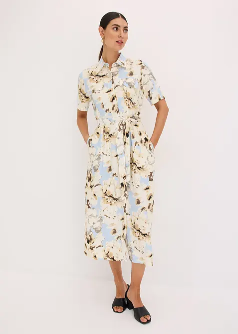 Abito chemisier in viscosa con cintura da annodare (2 pezzi), bonprix