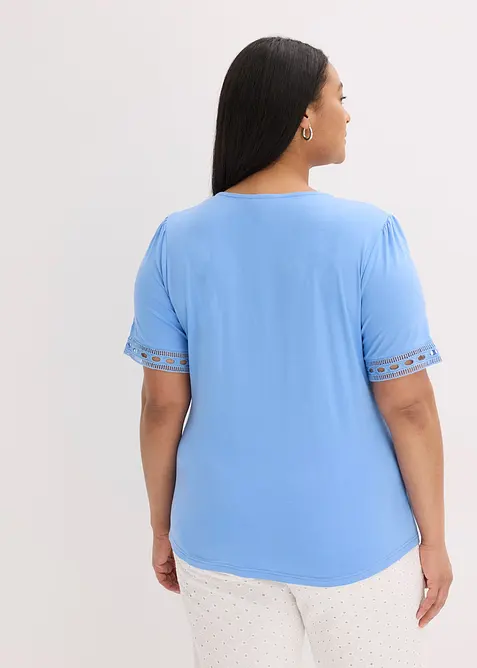 Maglia lunga con bordi in pizzo, bonprix