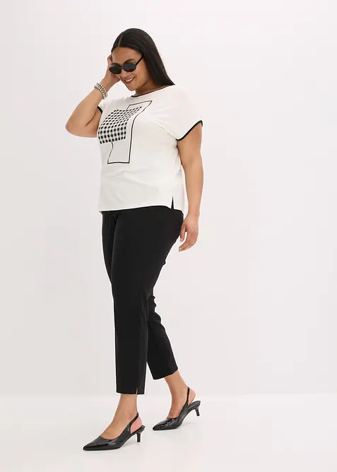 Maglia con stampa e bordi a contrasto, bonprix