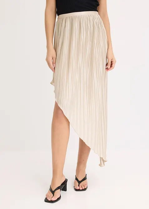 Gonna plissettata in satin lucido, bonprix
