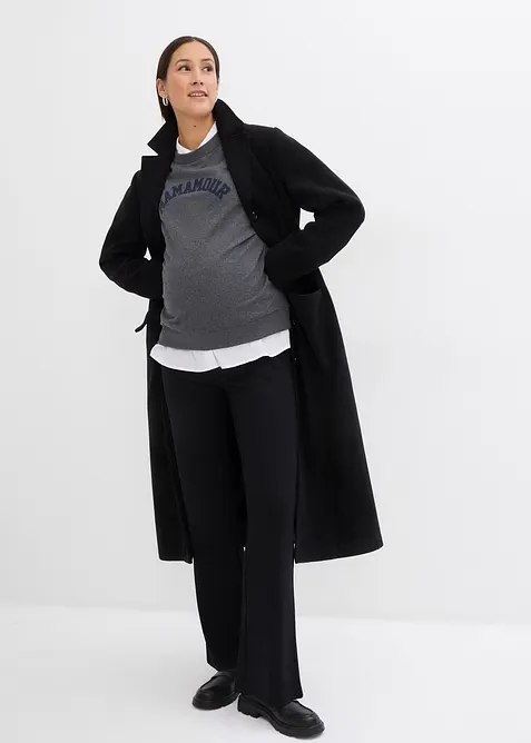 Pantaloni prémaman in punto di Roma con gambe leggermente svasate, bonprix