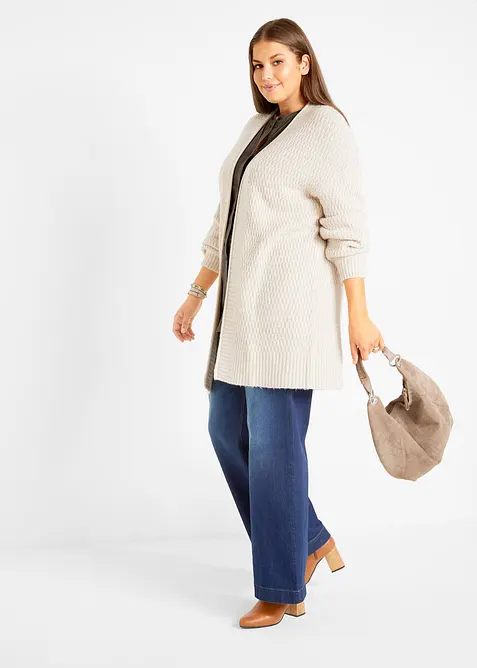 Jeans wide leg con bordo vita confortevole, vita media, bonprix