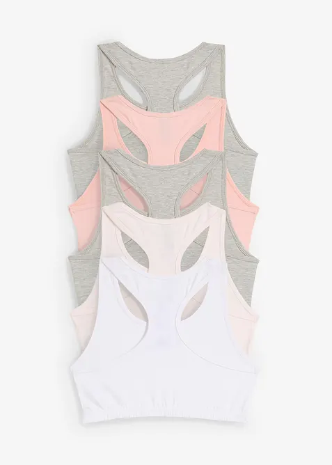 Reggiseno bustier con cotone morbido (pacco da 5), bonprix