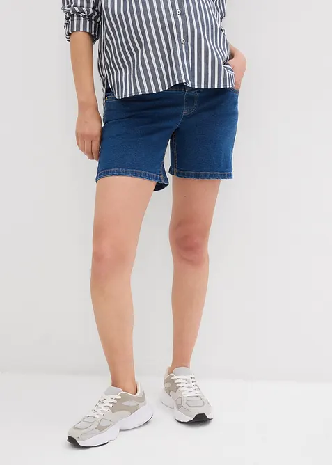 Shorts prémaman in denim di cotone elasticizzato, bonprix