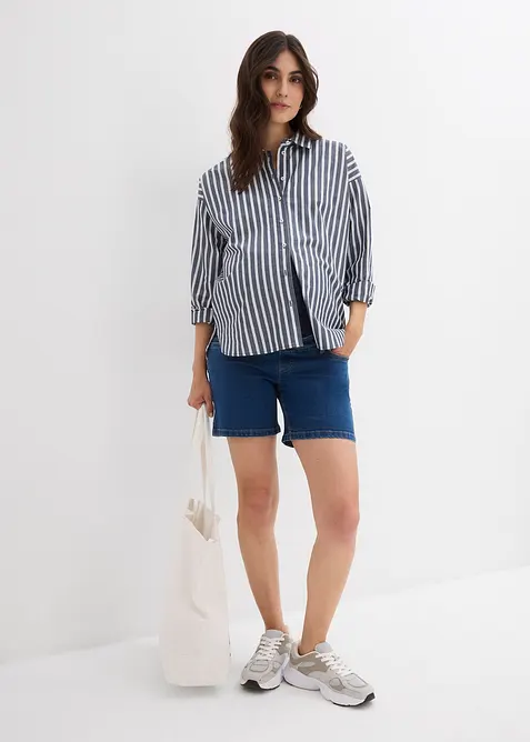 Shorts prémaman in denim di cotone elasticizzato, bonprix