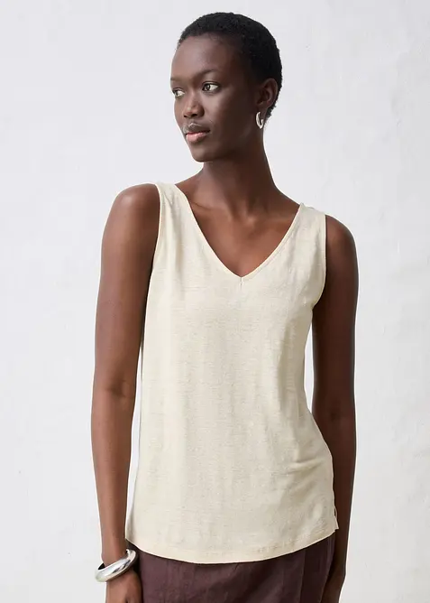 Canotta in puro lino, bonprix