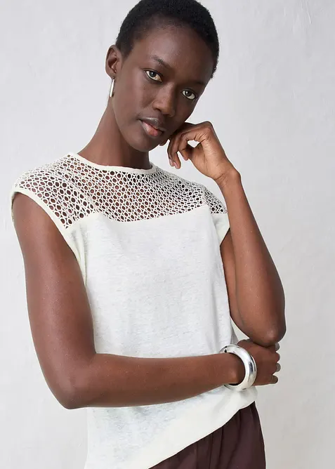 Top in puro lino, bonprix