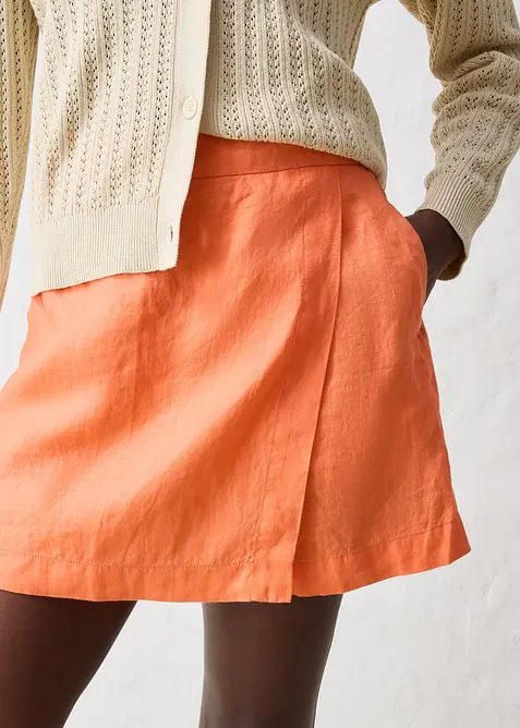 Gonna pantalone in puro lino, bonprix