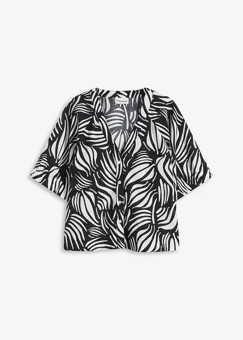 Camicetta a maniche corte in simil lino, bonprix