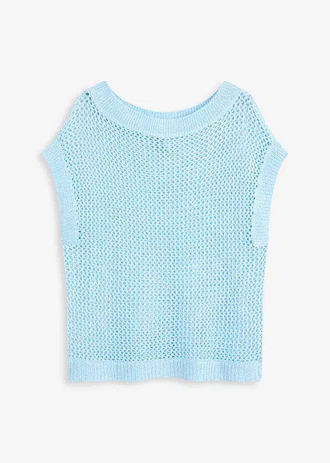 Maglione traforato in filato a nastro lucido, bonprix