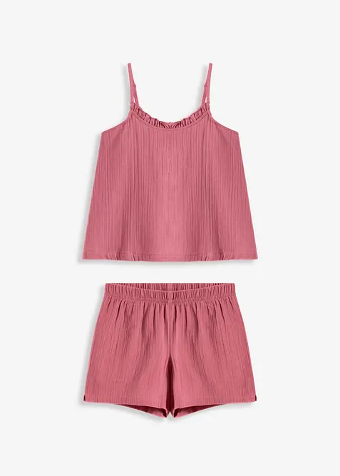 Pigiama estivo in morbida mussola con spalline sottili, bonprix