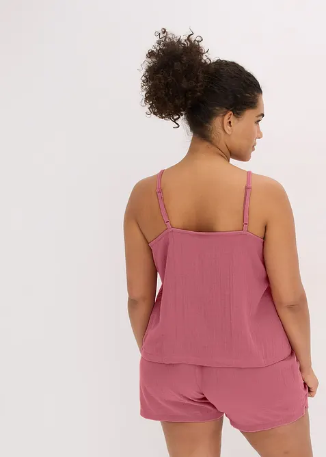 Pigiama estivo in morbida mussola con spalline sottili, bonprix