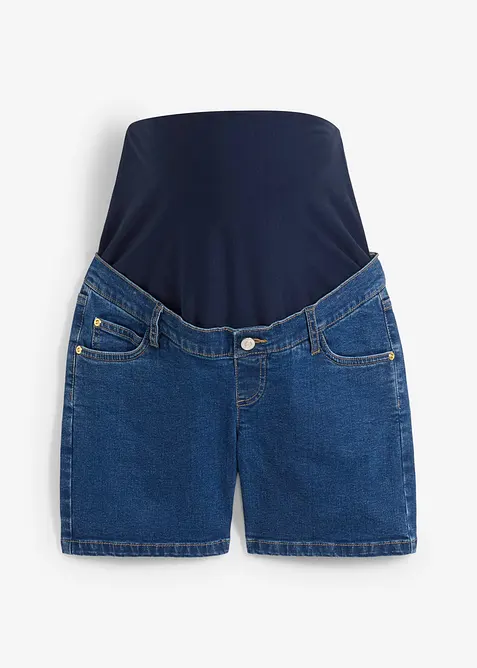 Shorts prémaman in denim di cotone elasticizzato, bonprix