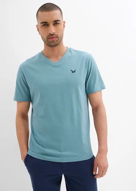 T-shirt con scollo a V in puro cotone biologico (pacco da 2), bonprix