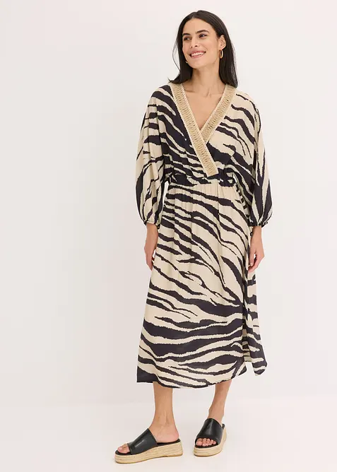 Abito midi in misto viscosa fluente, bonprix