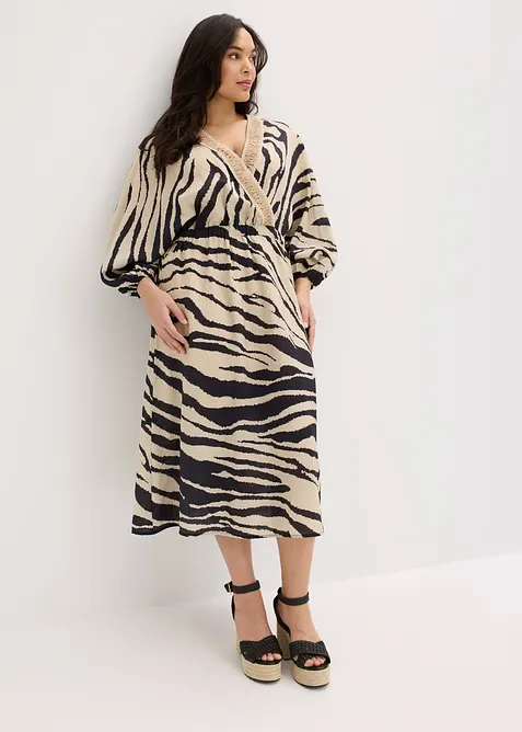 Abito midi in misto viscosa fluente, bonprix