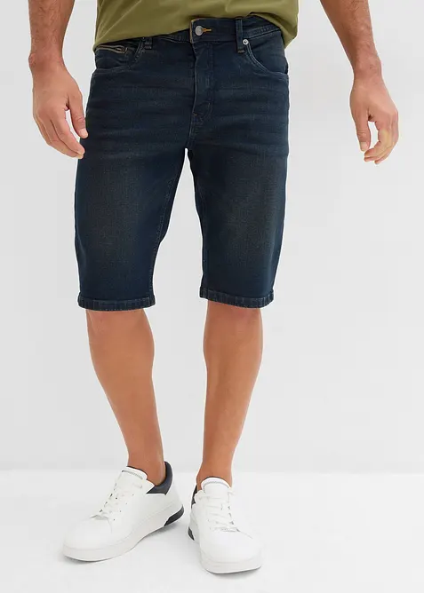Bermuda in denim elasticizzato, slim fit, bonprix