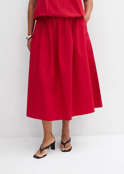 Gonna midi in puro cotone, bonprix