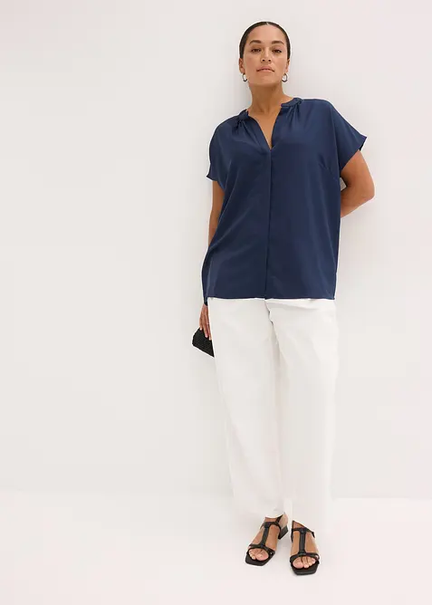 Camicetta a maniche corte con abbottonatura nascosta, bonprix