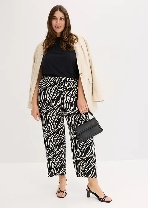 Pantaloni in viscosa con elastico in vita, bonprix