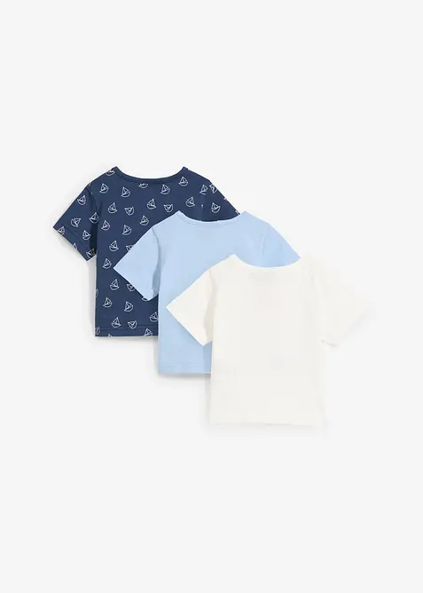 T-shirt in puro cotone biologico (pacco da 3), bonprix