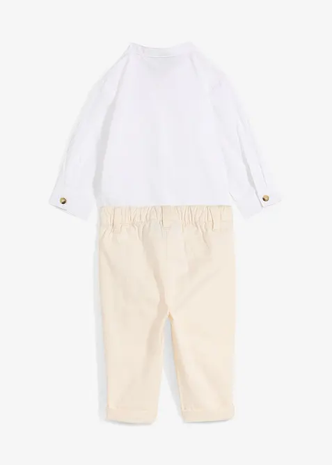 Camicia a body e pantaloni chino in puro cotone (set 2 pezzi), bonprix