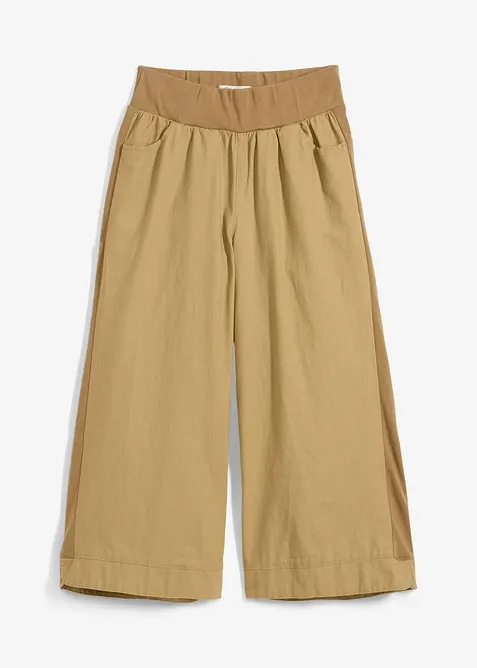 Pantaloni cropped in misto lino e cotone, bonprix