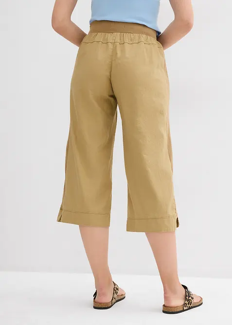 Pantaloni cropped in misto lino e cotone, bonprix