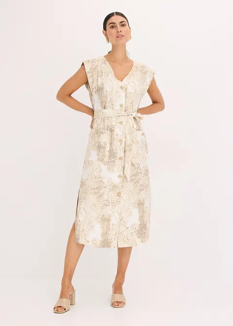 Abito con viscosa e cintura da annodare (set 2 pezzi), bonprix