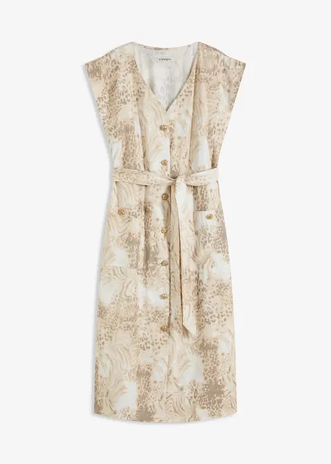 Abito con viscosa e cintura da annodare (set 2 pezzi), bonprix