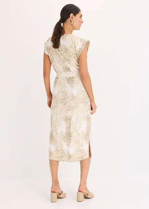 Abito con viscosa e cintura da annodare (set 2 pezzi), bonprix