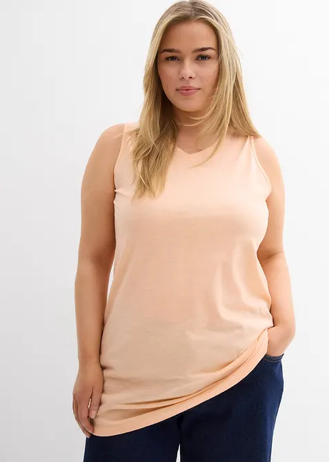 Top lungo in puro cotone biologico (pacco da 2), bonprix