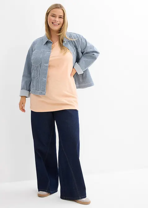 Top lungo in puro cotone biologico (pacco da 2), bonprix