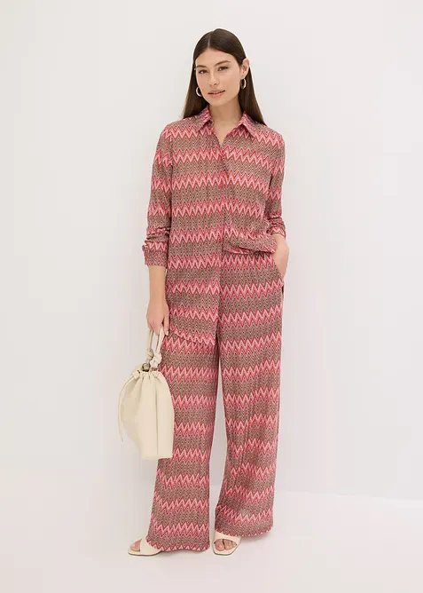 Camicetta lunga effetto uncinetto, bonprix