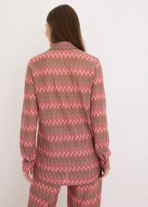 Camicetta lunga effetto uncinetto, bonprix